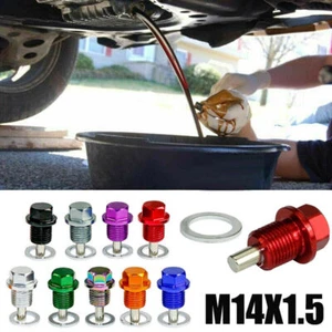 1pc M14 x 1.5MM Engine Magnetic Oil Drain Plug Screw Nut Bolt Oil Drain Sump Nut - Picture 1 of 12