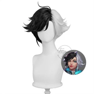 Anime Seol Hee Cosplay Wig Luna Snow Black White Heat Resistant Synthetic Hair  - Picture 1 of 1
