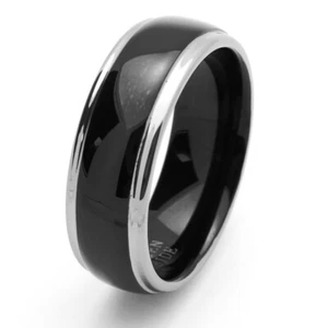 8MM Comfort Fit Tungsten Carbide Wedding Band Domed Ring / Free Gift Box - Picture 1 of 1