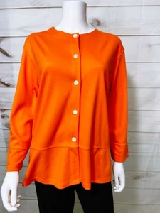 Bobbie Brooks Womens Cardigan Size XL Orange Button Up Long Sleeve - Picture 1 of 7