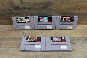Lot of 5 Super Nintendo Video Games Tested! Mario Paint, Madden 96, NBA & More - Picture 1 of 14