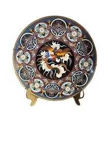 Piatto cloisonné cinese, fine XIX secolo - Imagen 1 de 6