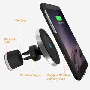 Wireless Car Charger Magnetic Phone Holder For Samsung S24 S23 S22 S21 S20 Ultra - Picture 1 of 8