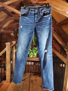 American Eagle Herren Jeans 28 x 32 Next Level Flex Slim Fit Blau Distressed  - Bild 1 von 19