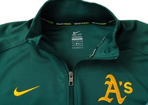 Nike BSBL Oakland Athletics A’s Jacket Full Zip Men’s Large Green MLB Dri-Fit - Picture 1 of 14