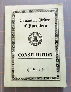 Canadian Order of Foresters Constitution 1942 WM Couper WJ Bourke WWII Era - Bild 1 von 6