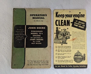JOHN DEERE  Model VF4 Engine Hay Baler  OM-E11-748 Operator's Manual Vintage - Picture 1 of 6