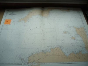 CARTE MARINE MAP MARITIME 25 Manche Brest Cherbourg Wight 5069 dim 74 *106 cm - Picture 1 of 3