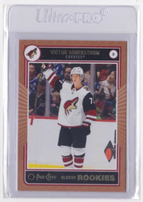 2020-21 O-PEE-CHEE GLOSSY ROOKIES COPPER SP VICTOR SODERSTROM #R-18 AZ COYOTES - Image 1 of 2