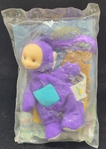 Vintage 1999 Burger King Teletubbies Spielzeug lila Plüsch Tinky Winky Schlüsselanhänger zum Anklipsen  - Bild 1 von 5