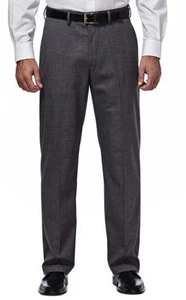 JM HAGGAR Premium Comfort Vestito Pantalone Classico Grigio Vestibilità Elasticizzato 36/30 Nuovo con etichette Flex - Foto 1 di 6
