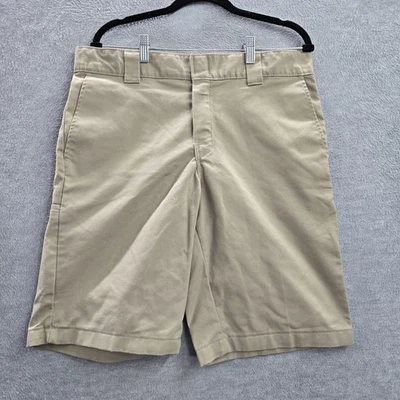 Pantalones Cortos Dickies Hombre 34 Marrón Chino Sarga Logo FLEX Entrepierna 11" Foto 1 de 4