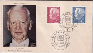 Germany Berlin 1964 The Re-Election of President Heinrich Luebke FDC - Picture 1 of 1