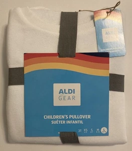 Aldi Gear 2025 Children’s Pullover Sweatshirt Size Large White Color Sleeves - Picture 1 of 3