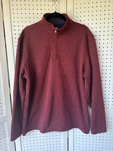 IZOD Herren XL Langarm 1/4 Zip Pullover weinrot burgund Freizeit Karriere - Bild 1 von 6