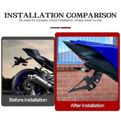 Soporte de matrícula LED luces traseras ordenadas para Yamaha YZF R6 2015-2025 Foto 1 de 4
