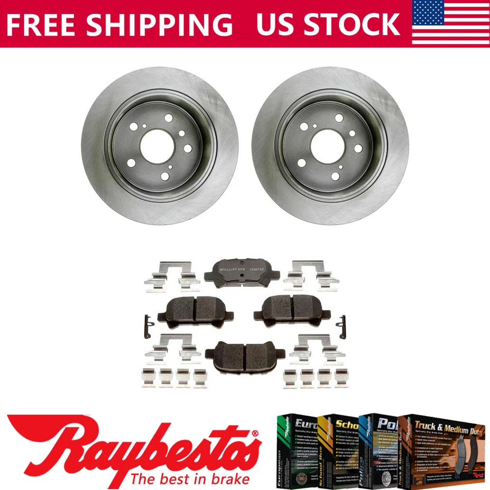 Rotores de freno traseros + pastillas de freno de cerámica y herrajes para Toyota Solara 1999 Foto 1 de 4