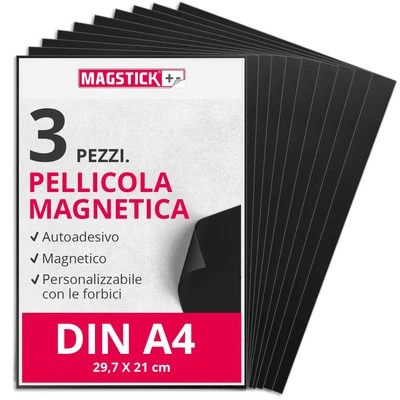 EASYDRUCK24DE 3 fogli di pellicola magnetica Permaflex 518 semi anisotropa autoadesiva Ar