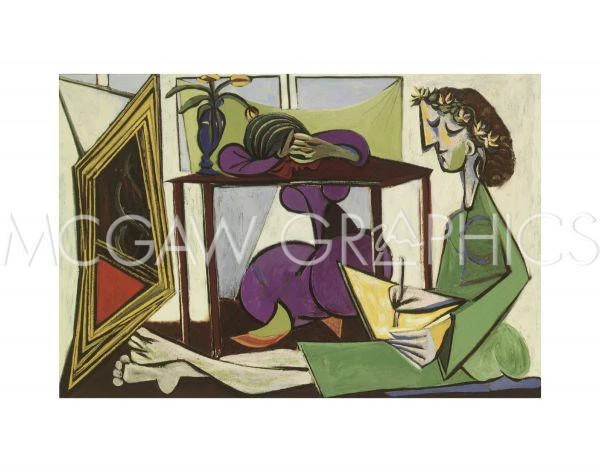 Interior With a Girl Drawing, Pablo Picasso, Wall Decor Art Print 11" x 14"  491 - Image 1 of 1