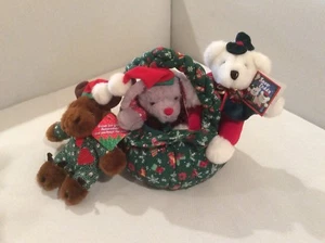 Nuevo con etiquetas Peluche de Nieve Oso de Navidad Peluche con JugueteOama Ciervo de Navidad y Oso Cesta de Regalo - Imagen 1 de 12