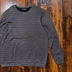 Travis Mathew Sweater Adult XL Gray Striped Long Sleeve Crew Lightweight - Picture 1 of 8