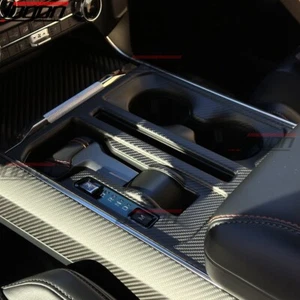 Matte Carbon Console Gear Shifter Panel Frame For Ford F-150 Raptor R Lariat 21+ - Picture 1 of 12