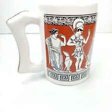 Hand Made in Greece Ceramic Tea Coffee Beer Mug 16oz Ancient Greek Gods Art 5.5"
