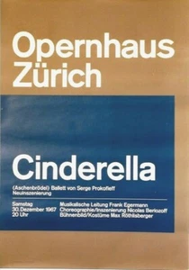 Póster original vintage ZURICH OPERA CENDERELLA BALLET 1967 - Imagen 1 de 1