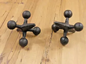 Juego de 2 sujetalibros rústicos de hierro fundido tope de puerta decoración Jax *LEER*** - Imagen 1 de 9