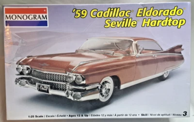 Monogram 1/25 1959 59 Cadillac Eldorado Seville Hardtop Skill 3 Model Kit SEALED - Image 1 of 4