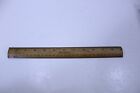Wood 12" School Ruler with Brass Edge & Protractor on Reverse Strateline Vintage
