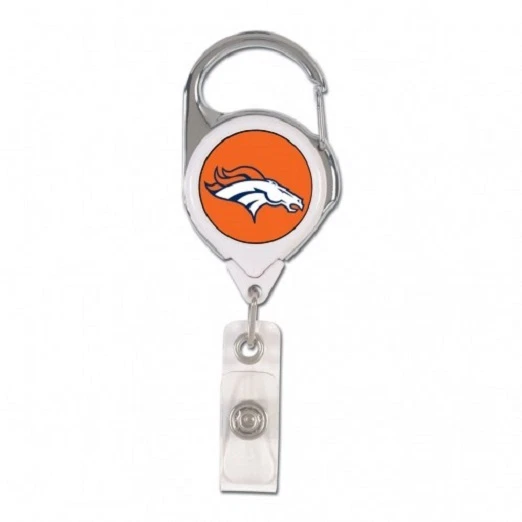 DENVER BRONCOS PREMIUM METAL RETRACTABLE ID BADGE HOLDER KEY CHAIN NEW WINCRAFT - Image 1 of 1