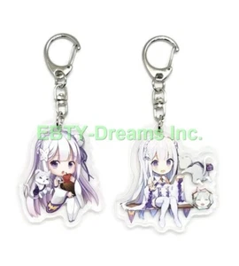 Set of 2 Re:ZERO Starting Life World Anime Acrylic Keychain Emilia v1 - Picture 1 of 2