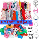Barbie Doll Clothes Bundle Dresses Shoes Set Lot Accessories Girl Toy Gift