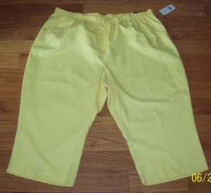 Kim Rogers Curvy Women Capri Pant Sz 24W INSEAM 20" FULL ELASTIC Yellow NWT - Picture 1 of 7