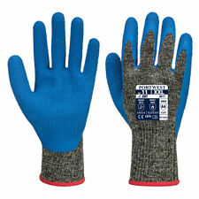 Portwest A611 AramidHR Cut Resistant Latex Coating Durable Work Glove Black/Blue