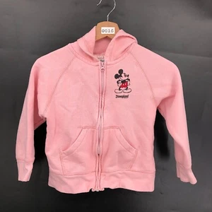 DISNEY PARKS authentic Disneyland Hooded Zip-Front Sweatshirt Pink Mickey M - Picture 1 of 9