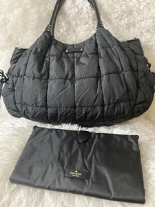 Kate Spade Baby Diaper Bag Quilted Black and travel changing pad - Picture 1 of 24