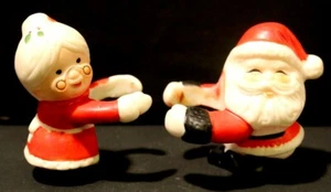 Vintage Lenox Kerze Weihnachtsmann und Frau Claus umarmen Kerzenhalter. 2,5" - Bild 1 von 5