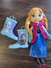Lot Disney Frozen Princess  Anna 20" Plush Soft Stuffed Doll Toy & Rain Boots