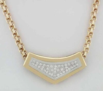 GENUINE 0.80 Cts DIAMOND NECKLACE 14K YELLOW GOLD  - 21.8 grams - NWT - Image 1 of 4