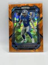2022 Panini Prizm Orange Cracked Ice Malcolm Rodriguez Rookie RC Prizm #350