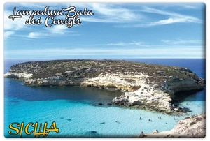 Aimant Rectangulaire Aimant Plage Sicile Mer Lampedusa Baia des Lapins - Imagen 1 de 1