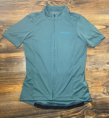 Specialized Cycling Jersey Womens Medium  Teal Short Sleeve Full Zip Shirt - Image 1 of 4