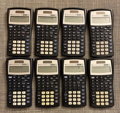 Lot of 8 - Texas Instrument TI-30X IIS Solar Calculators with 5 Covers - Image 1 of 4