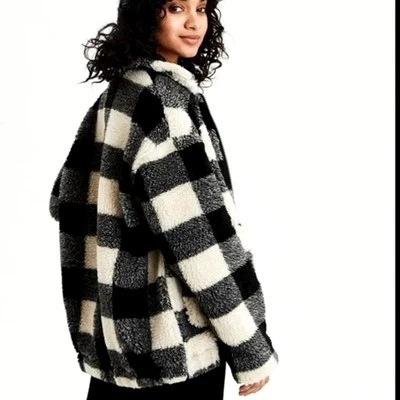 Jaquetas sherpa femininas xadrez de lã búfalo American Eagle XS quentes pesadas grossas  - Imagem 1 de 4