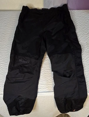Marmot Gore-Tex Ski Snow Pants Full Zipper Sides Adjustable Waist Black Mens M - Image 1 of 4