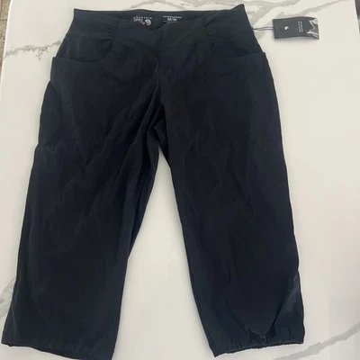 Mountain Hardwear Capri Pants Womens Medium Black Stretch Hiking Outdoor Nylon - Image 1 of 4