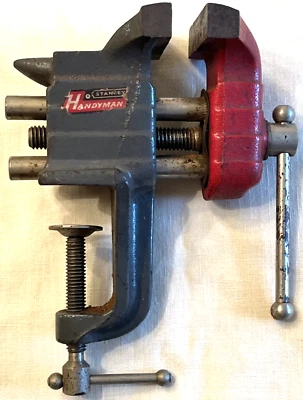 Винтажные маленькие портативные тиски STANLEY HANDYMAN H1209 2 1/2 дюйма чугунные США - Изображение 1 из 4