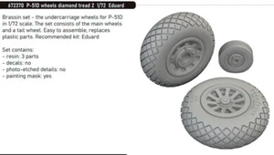 Eduard 1/72 P-51D Mustang Wheels Diamond Tread 2 for Eduard kits - Picture 1 of 1